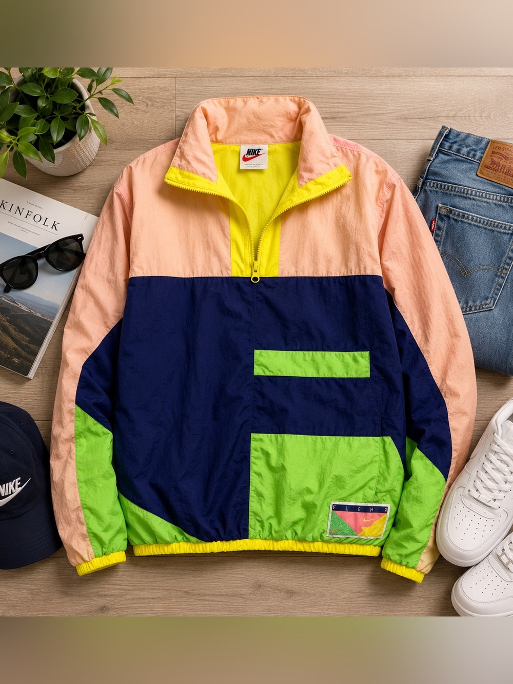 Nike Men's Flight Multicolor Basketball Windbreaker Jacket Size S